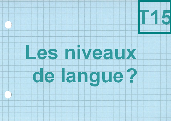 T15 Les Niveaux De Langue Blog De Français 1710